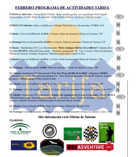 Programa de actividades en Tarifa, febrero 2013