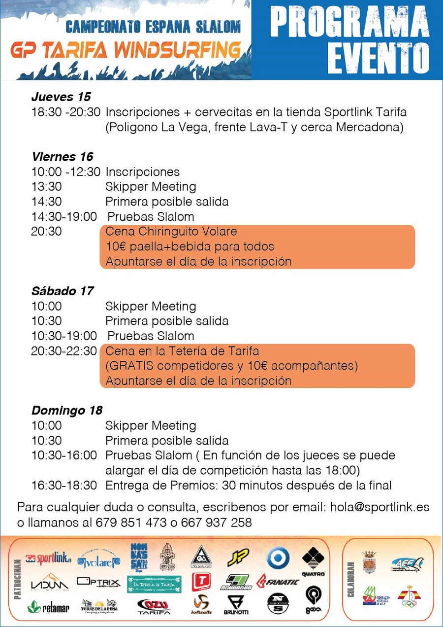 Programa GP Tarifa Windsurfing